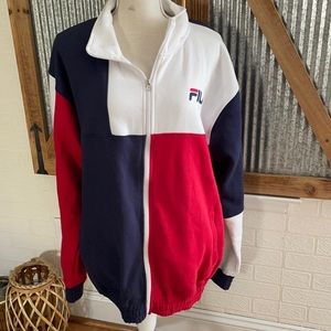 Fila zip up . Red white and blue